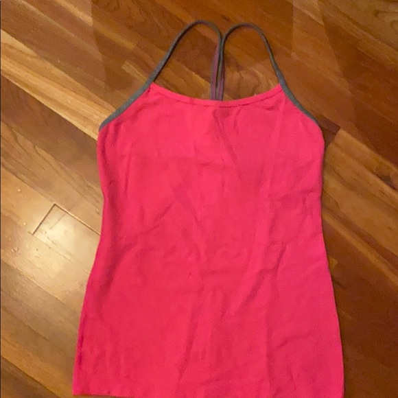 Lululemon Power Y Tank Top Pink Grey Straps - Picture 3 of 5